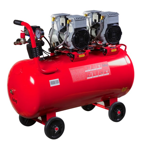 Компрессор воздушный безмасляный малошумный FUBAG OLS 500/100 CM2х2 + Набор пневмоинструмента (5 предметов) в ПОДАРОК в Барнауле фото