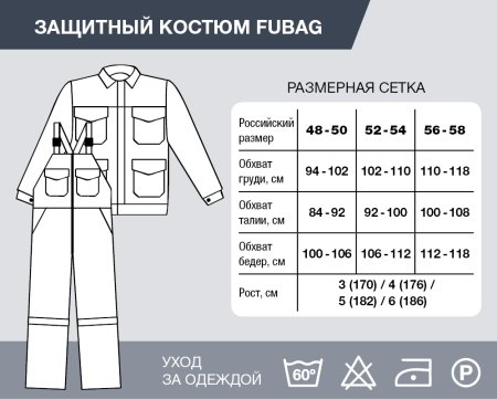 Защитный костюм Fubag размер 48-50 рост 3 в Барнауле фото