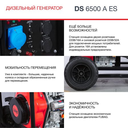 FUBAG Дизельный генератор с электростартером и коннектором автоматики DS 6500 A ES в Барнауле фото