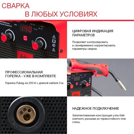 FUBAG Сварочный полуавтомат IRMIG 180 SYN с горелкой 250 А 3 м в комплекте в Барнауле фото