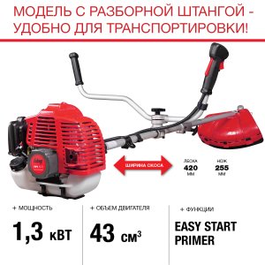 FUBAG Бензиновый триммер FPT 43R + Триммерная леска  сечение витой квадрат L 130 м * 2.4 мм в ПОДАРОК в Барнауле фото